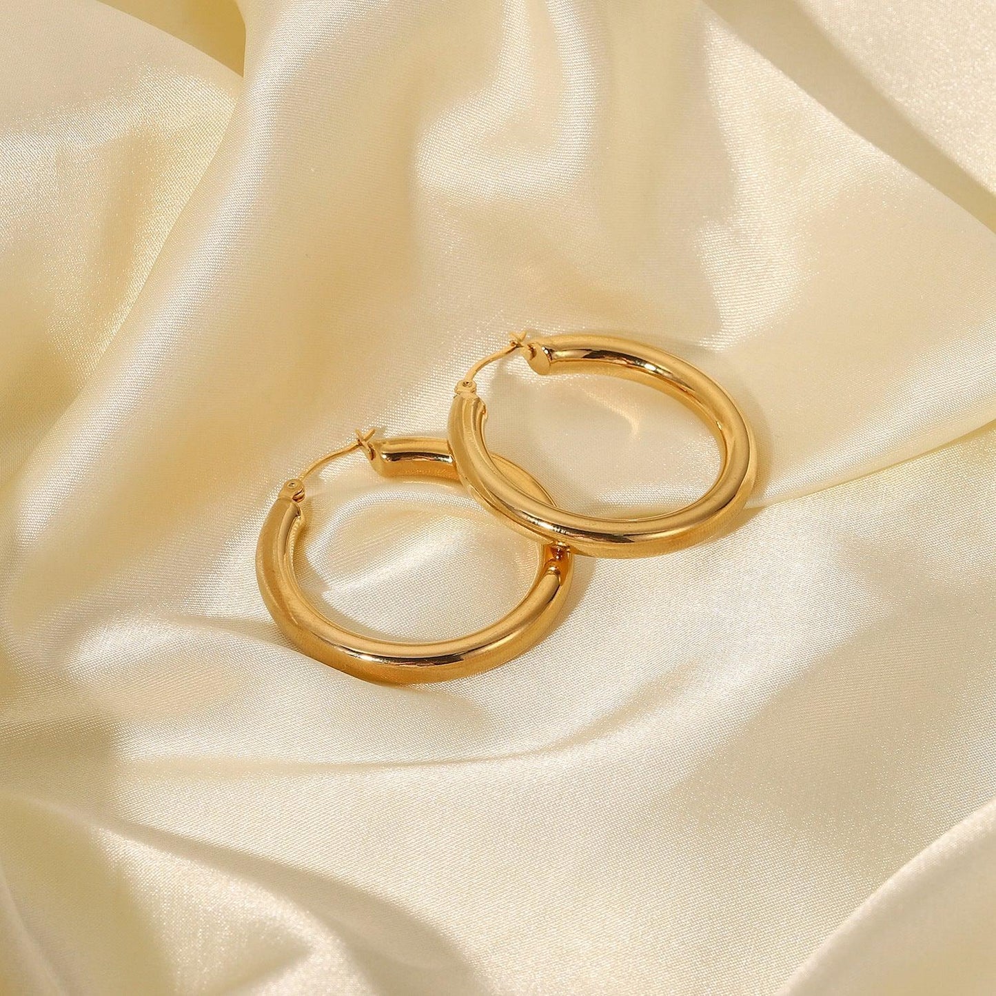 [Echo Fine]Wide Hoop Earrings