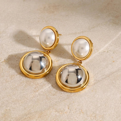 [Echo Fine]Avery Pearl Dome Earrings