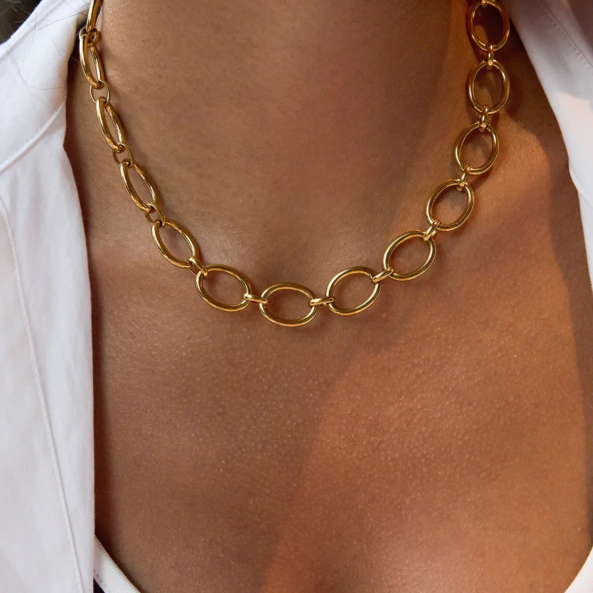 [Echo Fine]Cielle Chunky Gold Chain Necklace