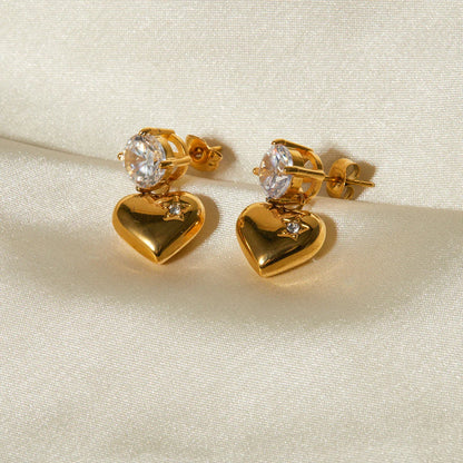[Echo Fine]Emmeline Heart Gold Earrings