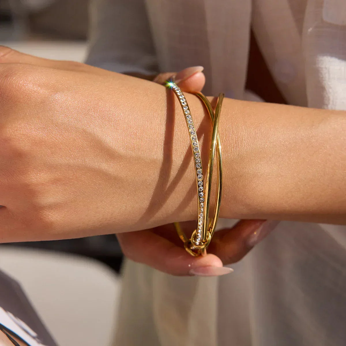 [Echo Fine]Quinley Stacked Diamond Bracelet