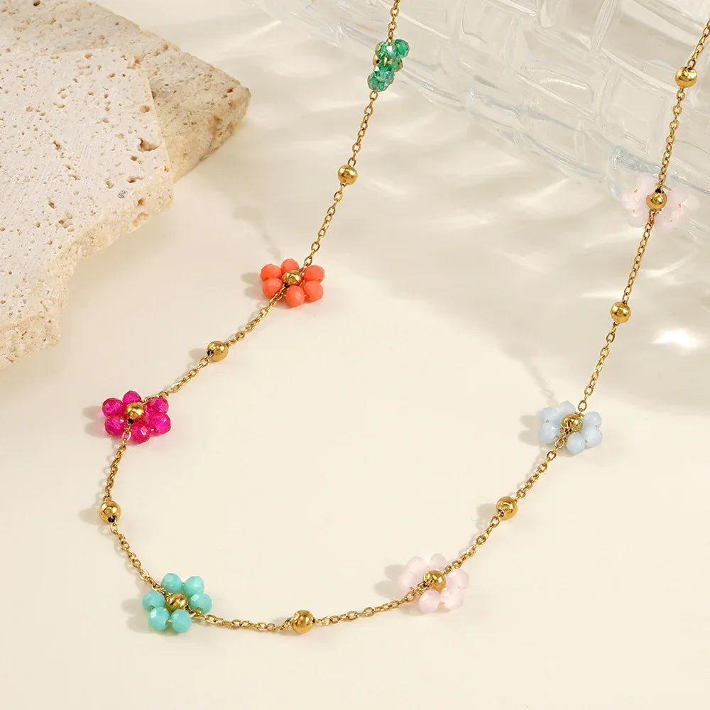 [Echo Fine]Azalea Floral Gold Necklace