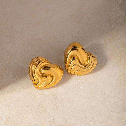 [Echo Fine]Milena Heart Gold Earrings