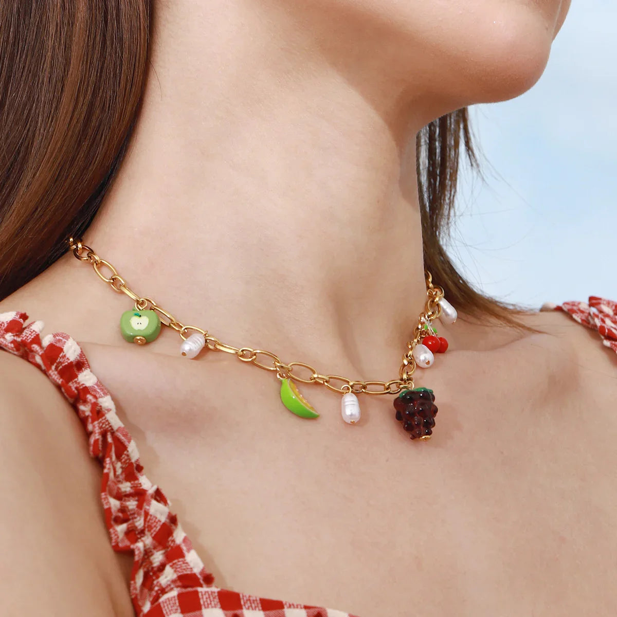 [Echo Fine]Michelle Fruit Charm Gold Necklace