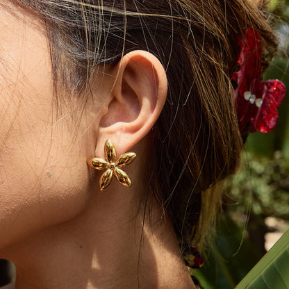 [Echo Fine]Monica Floral Gold Earrings