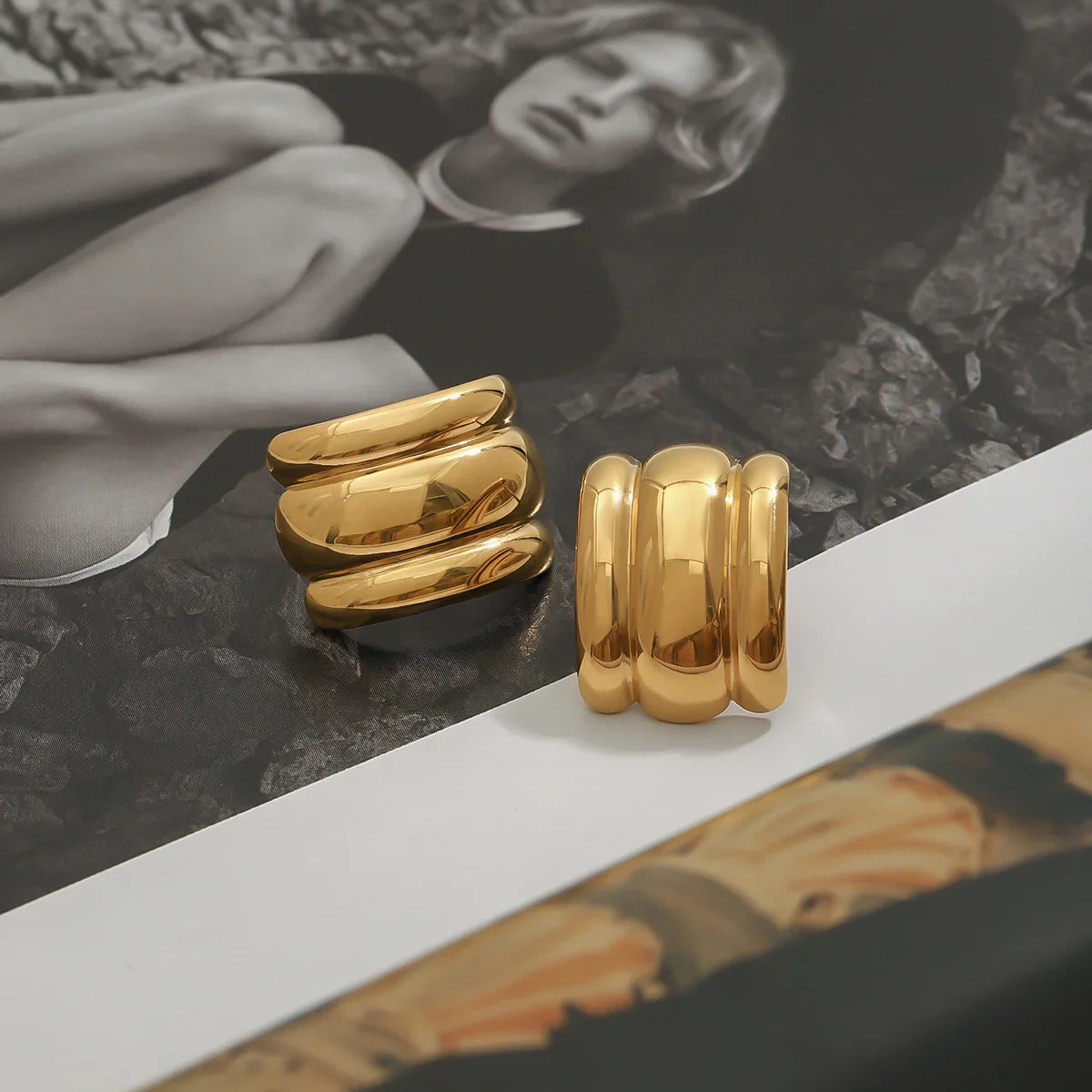 [Echo Fine]Angela Gold Arch Earrings