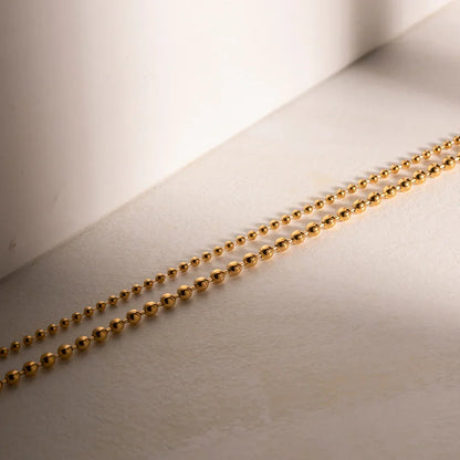 [Echo Fine]Layered Ball Chain Necklace