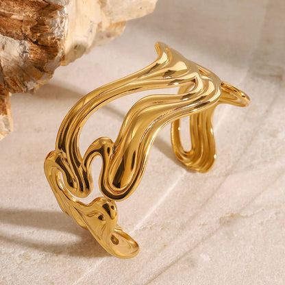 [Echo Fine]Anissa Wavy Gold Bracelet