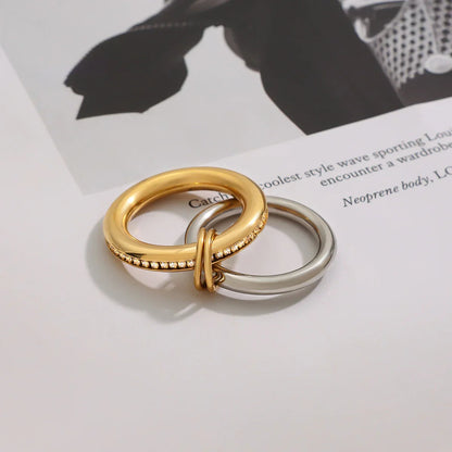 [Echo Fine]Claire Two Tone Ring Stack