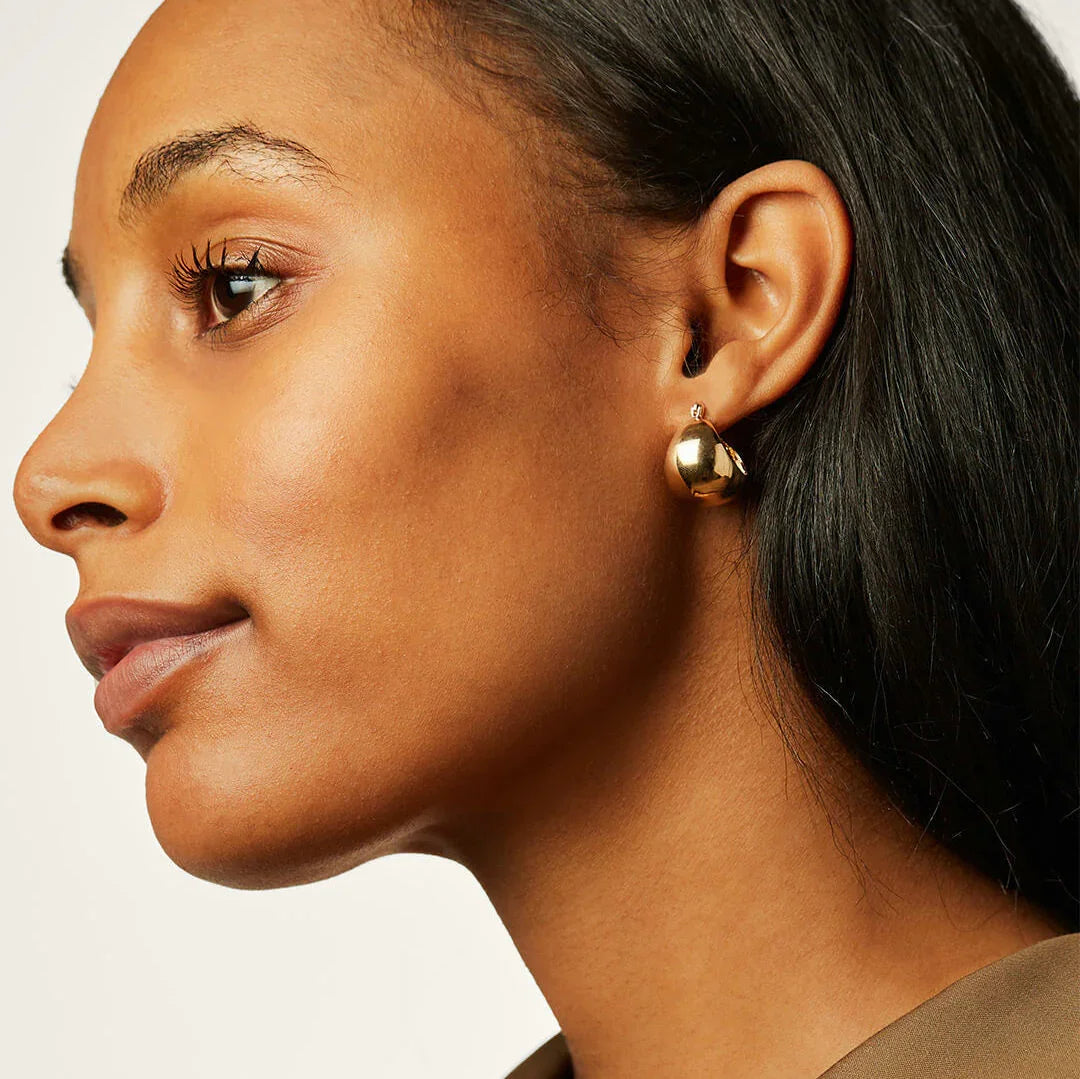 [Echo Fine]Sunna Gold Huggie Earrings