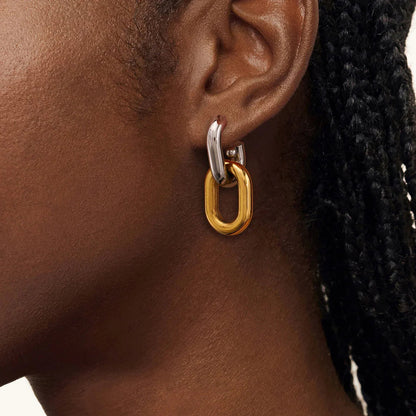 [Echo Fine]Taylor Two Tone Double Hoops