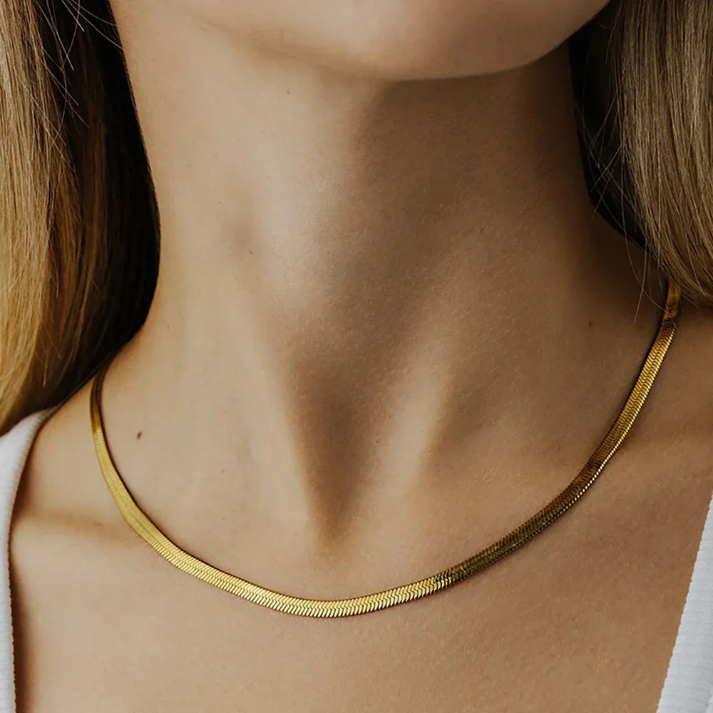 [Echo Fine]Elysian Gold Herringbone Necklace