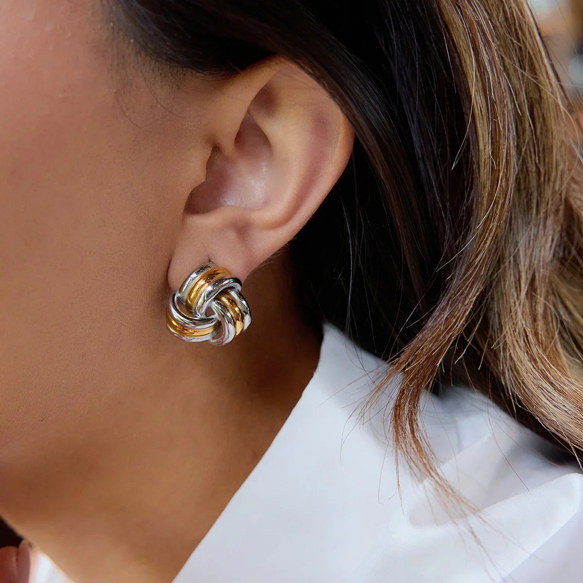 [Echo Fine]Avielle Chunky Gold Knot Earrings