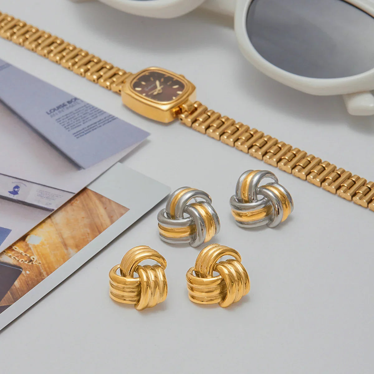 [Echo Fine]Avielle Chunky Gold Knot Earrings