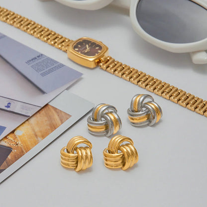 [Echo Fine]Avielle Chunky Gold Knot Earrings