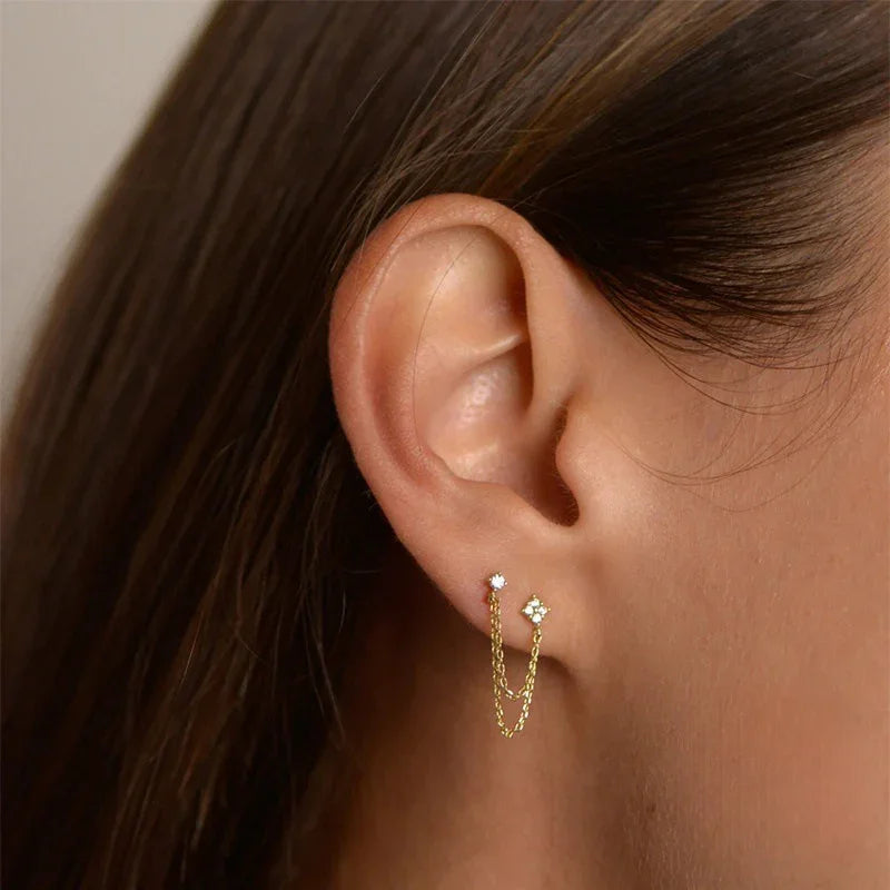 [Echo Fine]Kendall Diamond Chain Stud