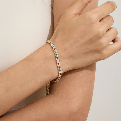 [Echo Fine]Celene Layered Tennis Bracelet