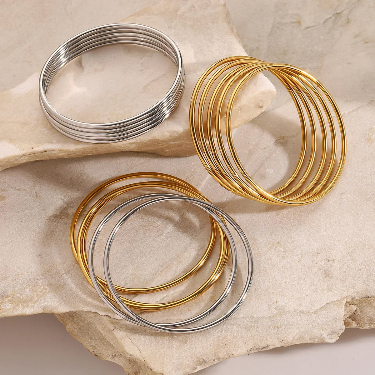 [Echo Fine]Shannon Gold Bangle Set