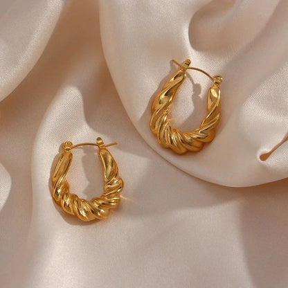 [Echo Fine]Adaline Twist Hoop Earrings