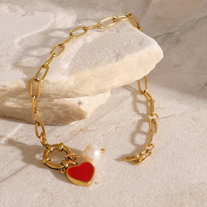 [Echo Fine]Tanya Heart Pearl Bracelet