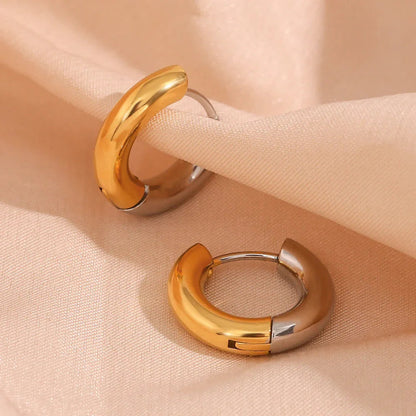 [Echo Fine]Ingrid Two Tone Hoop Earring