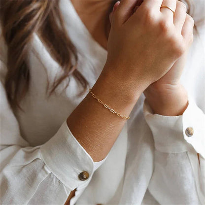 [Echo Fine]Maybelle Gold Paperclip Chain Bracelet