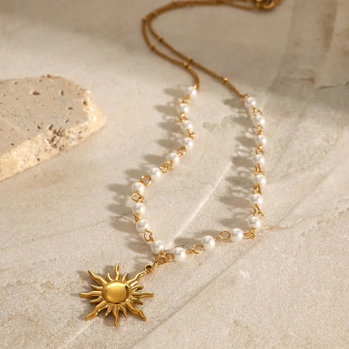 [Echo Fine]Apollo Sun Pearl Necklace