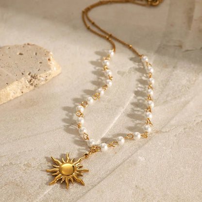 [Echo Fine]Apollo Sun Pearl Necklace