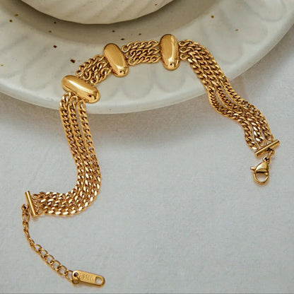 [Echo Fine]Kathleen Layered Chain Gold Bracelet