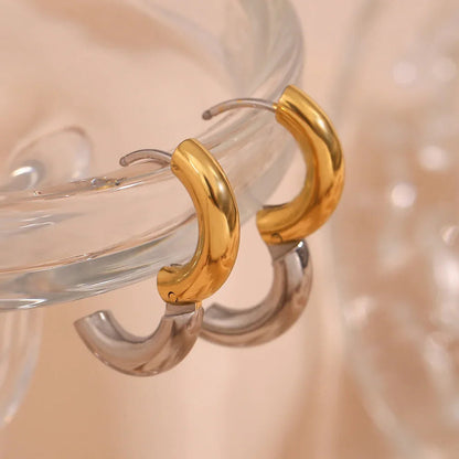 [Echo Fine]Ingrid Two Tone Hoop Earring
