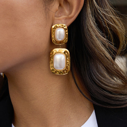 [Echo Fine]Trixie Chunky Pearl Drop Earrings