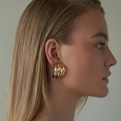 [Echo Fine]Angela Gold Arch Earrings