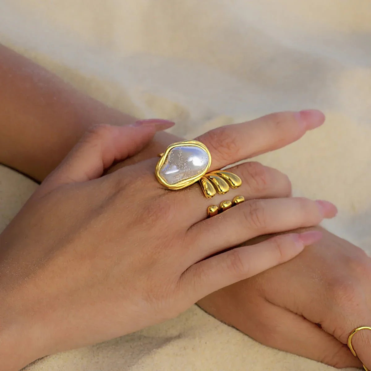 [Echo Fine]Charis Gold Pearl Ring