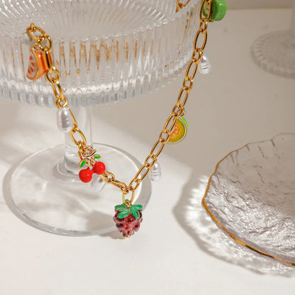 [Echo Fine]Michelle Fruit Charm Gold Necklace