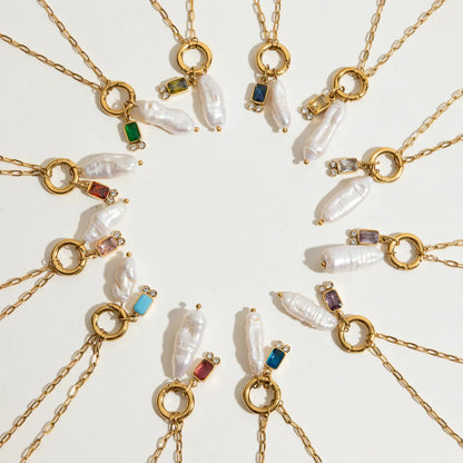 [Echo Fine]Caitlin Birthstone Pearl Necklace