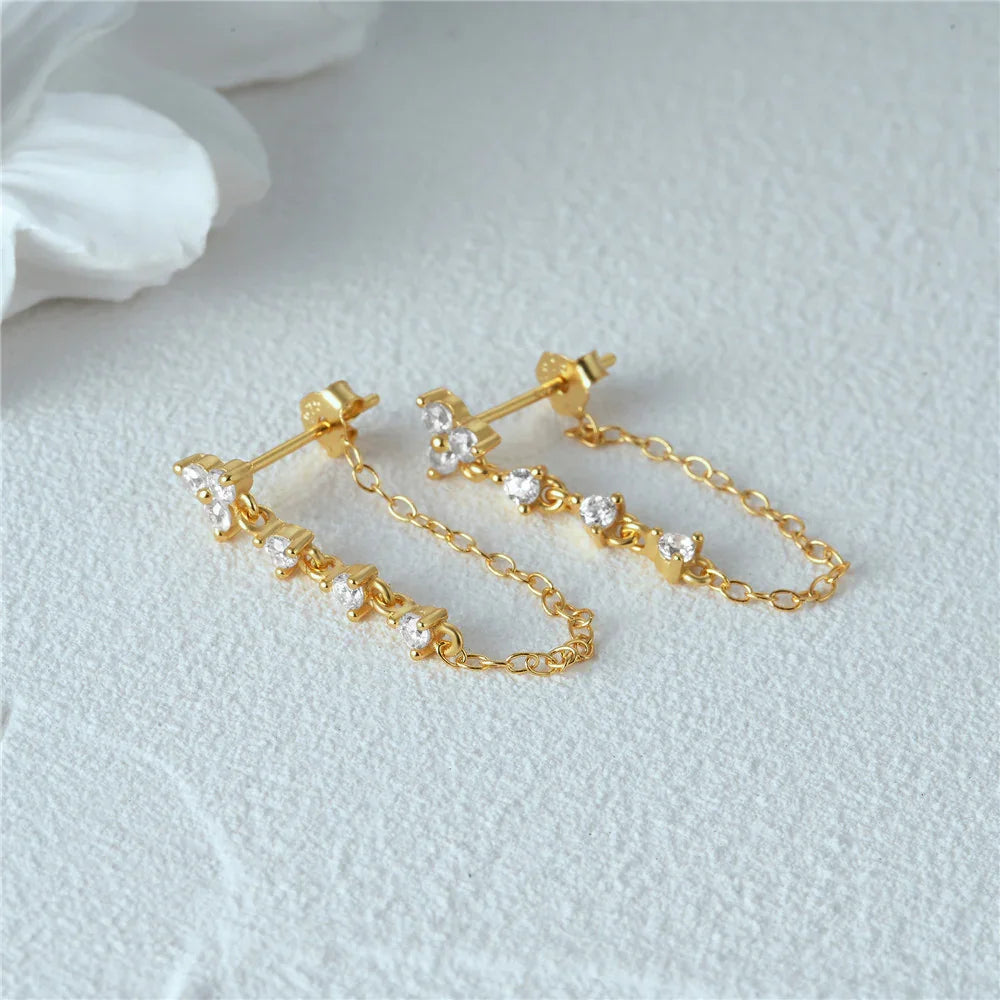 [Echo Fine]Daniella Diamond Chain Stud