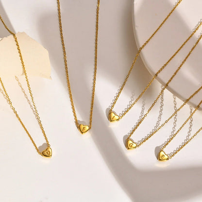 [Echo Fine]Heart Initial Gold Necklace