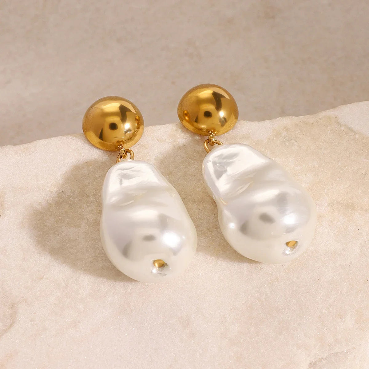 [Echo Fine]Ariana Chunky Pearl Drop Earrings