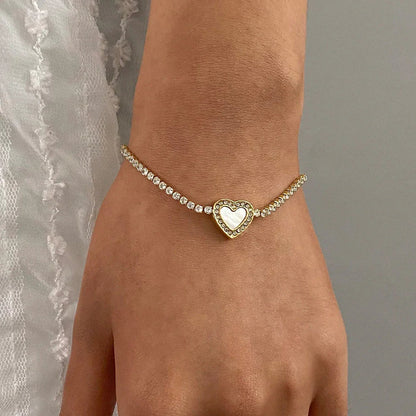 [Echo Fine]Cameron Diamond Heart Tennis Bracelet
