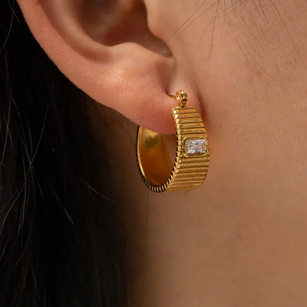 [Echo Fine]Carole Gold Hoop Earrings
