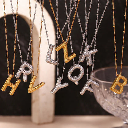 [Echo Fine]Balloon Gold Initial Necklace