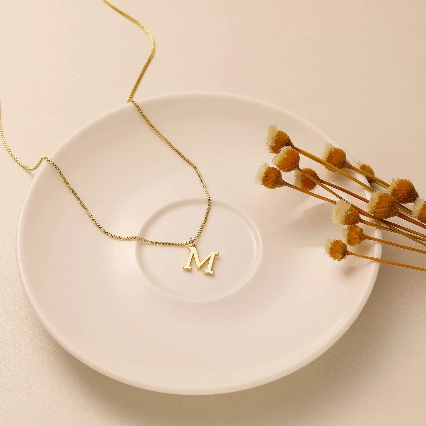 [Echo Fine]Therese Letter Initial Gold Necklace