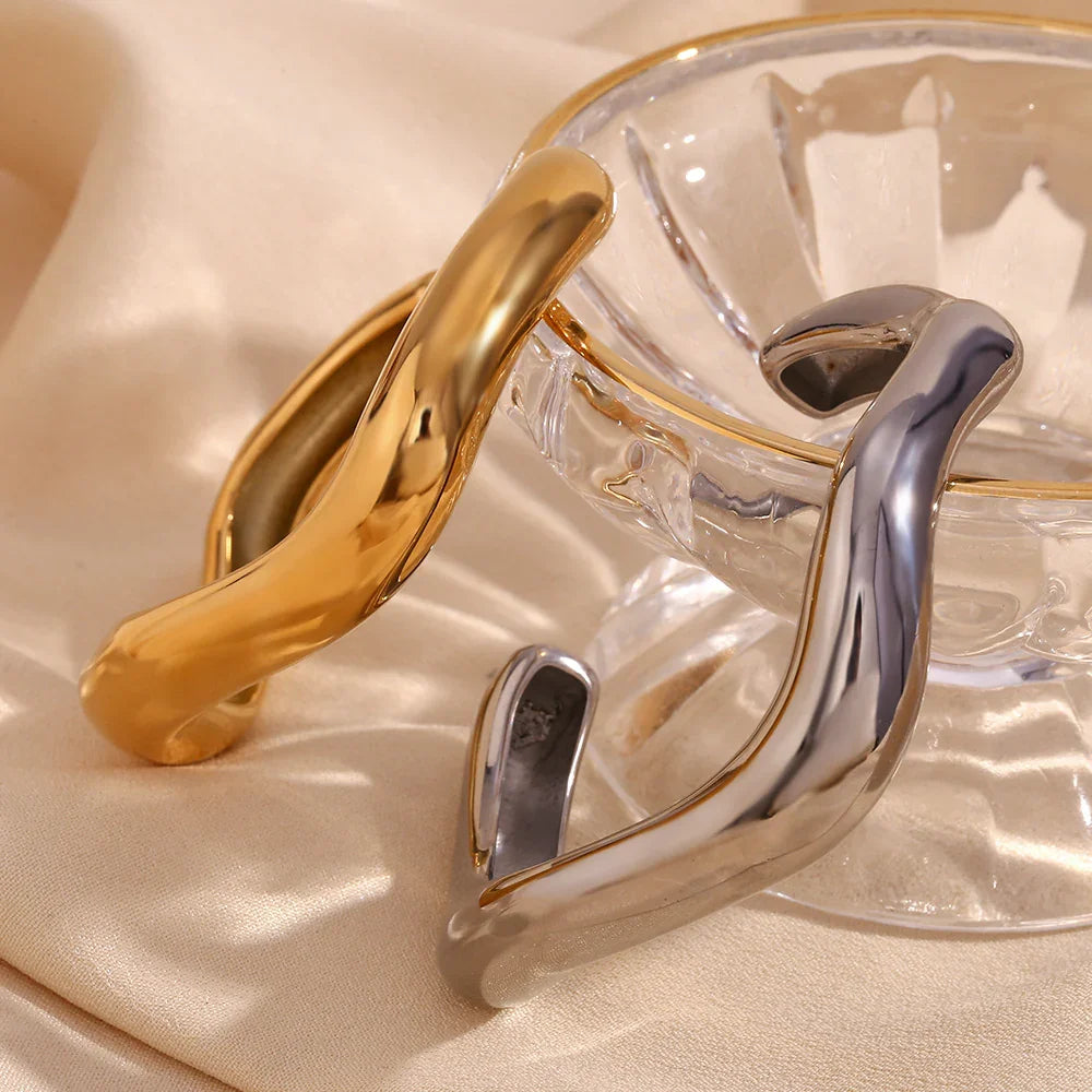 [Echo Fine]Zaria Asymmetrical Gold Bangle