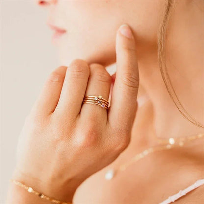 [Echo Fine]Amelia Birthstone Stacker Ring