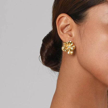 [Echo Fine]Ainsley Floral Gold Earrings