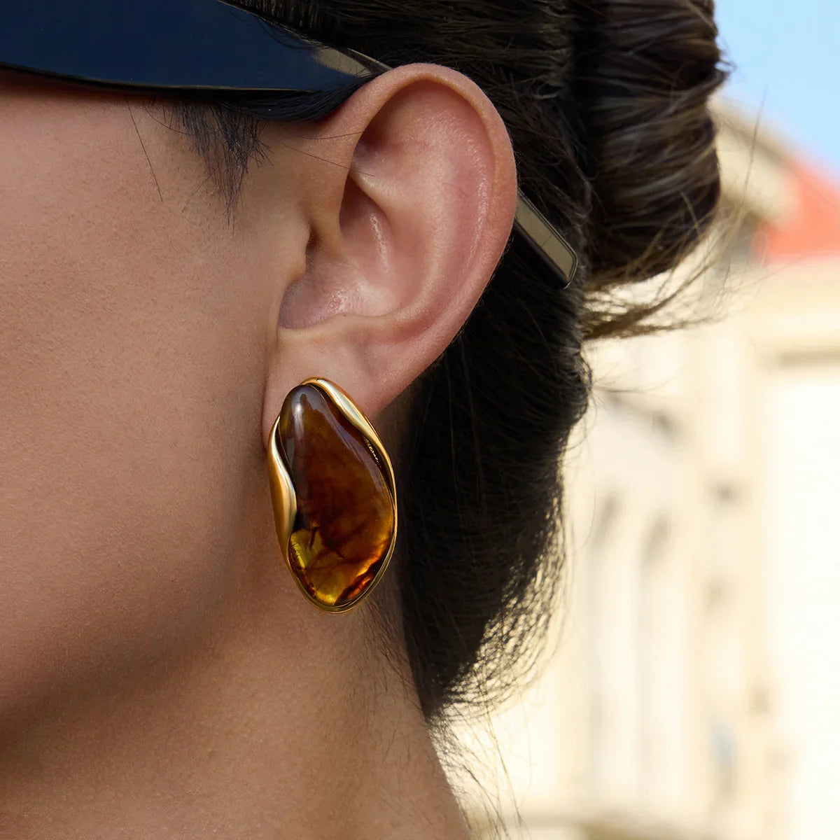 [Echo Fine]Amelise Polished Gemstone Earrings