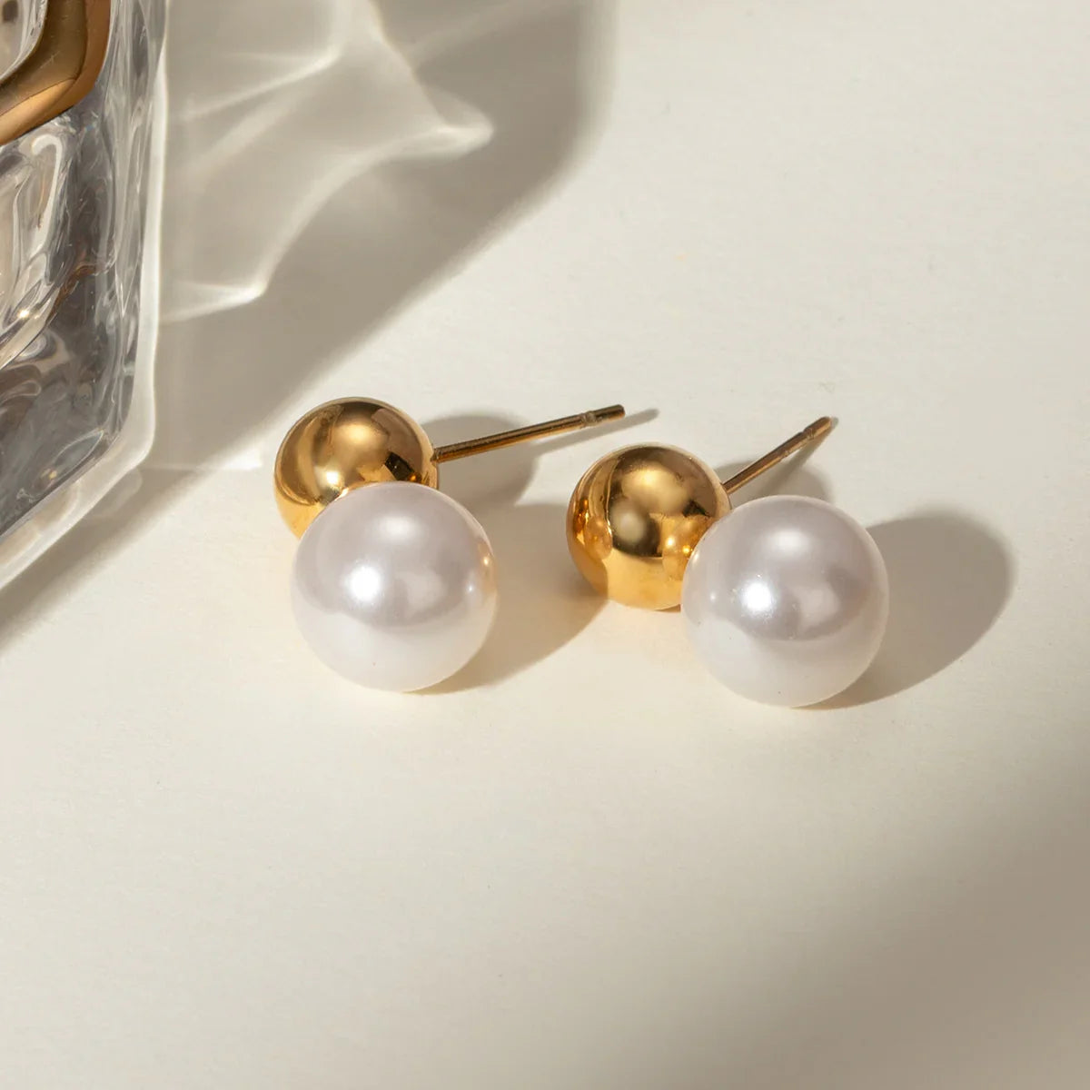 [Echo Fine]Nautica Dome Pearl Earrings