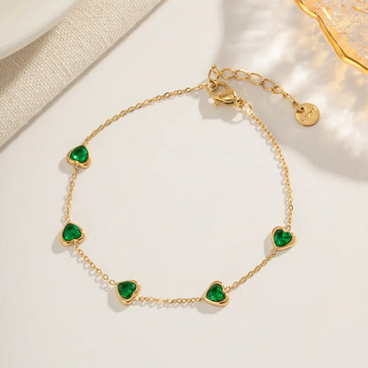 [Echo Fine]Francia Green Heart Bracelet