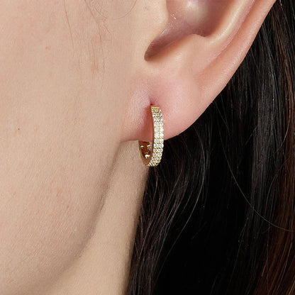 [Echo Fine]Cathy Paved Hoop Earrings