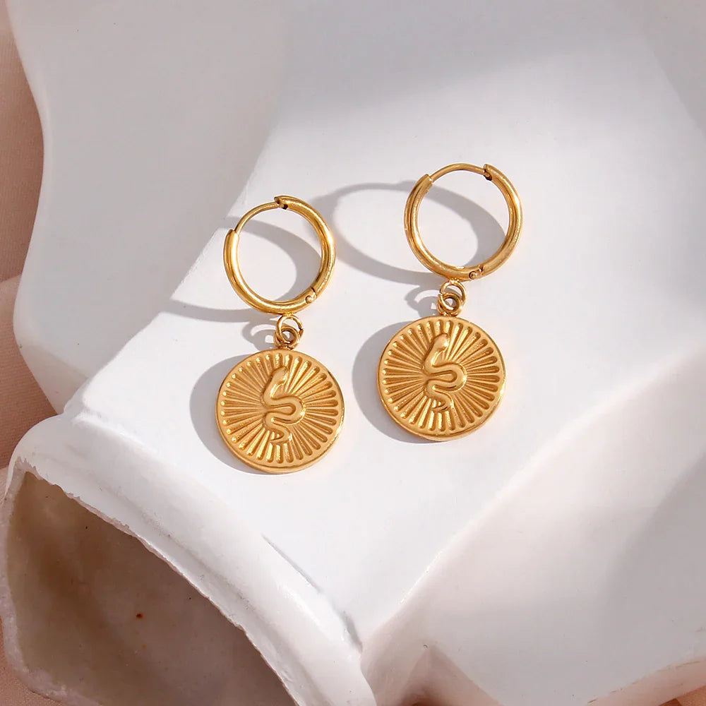 [Echo Fine]Eliana Serpent Coin Earrings